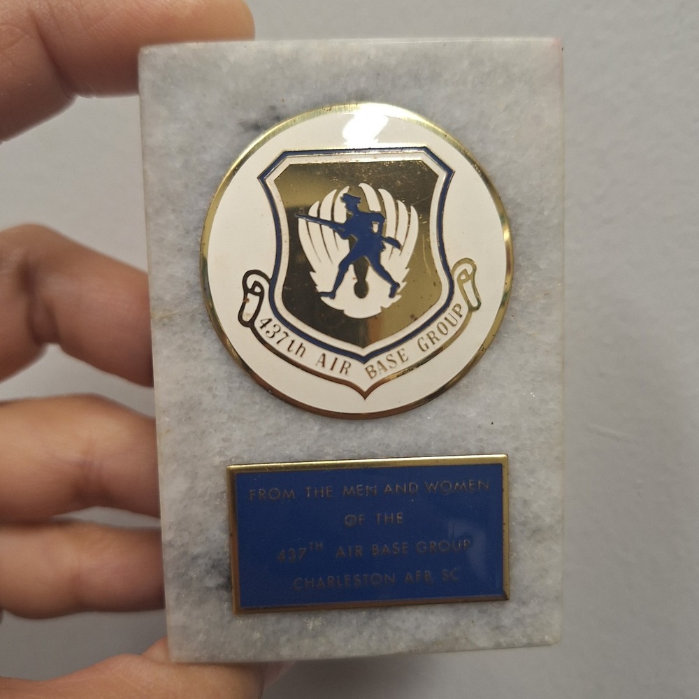 437th Air Base Group Plaque Marble Military Award 3x2x1‎ Charleston AFB SC